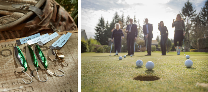 celebration of life fishing hooks and golf balls