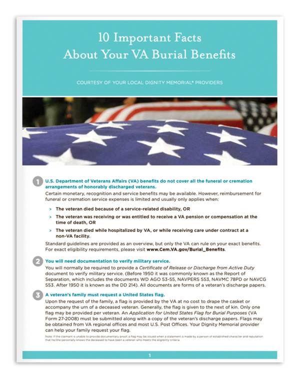 10 important facts about your VA burial benefits icon for cdp